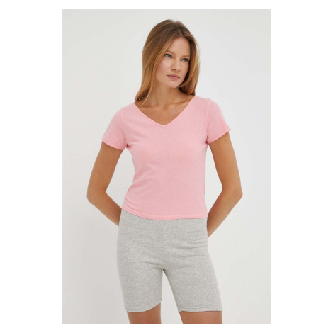 Bavlnené tričko American Vintage ružová farba