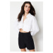 Trendyol Black Pocket Flap Rib Detailed Woven Shorts