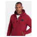 Ombre Unzipped men's sweatshirt with hood and patch - red