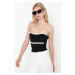 Trendyol Black Tie Detailed Strapless Knitwear Thin Blouse