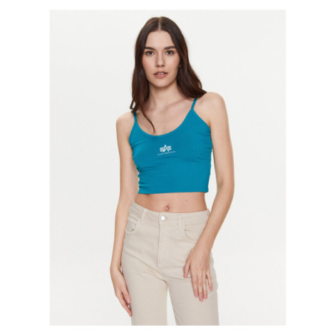 Alpha Industries Top Basic 116082 Modrá Cropped Fit