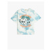 Koton Tie-Dyeing Patterned T-Shirt Short Sleeved Crew Neck Dry Skull Printed
