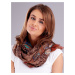 Brown airy scarf with folk patterns