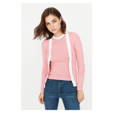 Trendyol Pink Blouse-Cardigan Button Detailed Knitwear Cardigan