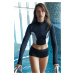 Trendyol Black Swim Zipper Long Sleeve Bikini Top