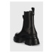 Kožené topánky chelsea Karl Lagerfeld DANTON dámske, čierna farba, na platforme,
