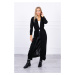 Long cardigan sweater with tie at waist black