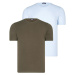 DUAL SET T8569 DEWBERRY BIKE COLLAR MENS T-SHIRT-BLUE-KHAKI