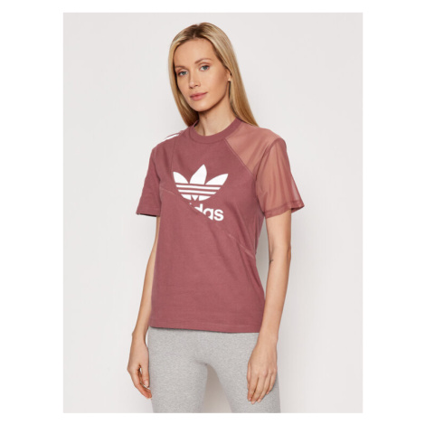 Adidas Tričko adicolor Split Trefoil HC7044 Ružová Regular Fit