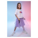 Dievčenská sukňa Coccodrillo fialová farba, midi, áčkový strih