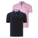 DUAL SET T8582 DEWBERRY MENS T-SHIRT-NAVY BLUE-PINK