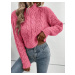 Ružový pletený sveter
