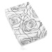Čierno-biela krabička na set alebo náhrdelník, potlač rozkvitnutých ruží