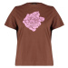 Trendyol Curve Brown Knitted Crew Neck Printed T-Shirt