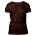 Dámske batikované tričko The Mountain - Pocket Gecko - hnedé