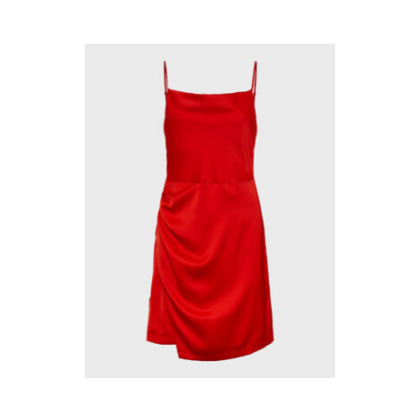 YAS Koktejlové šaty Dotteadrape 26028266 Červená Slim Fit Y.A.S