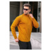 Madmext Light Mustard Turtleneck Men's Knitwear Sweater 6301