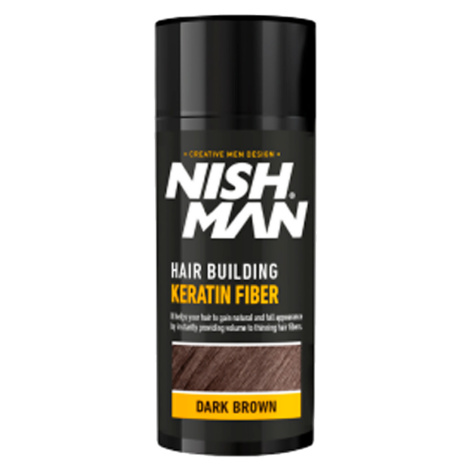 Keratínové vlákno na stavbu vlasov tmavohnedá Nishman Hair Building Keratin Fiber Dark Brown 21g