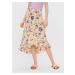 Marhuľová kvetovaná midi sukňa Pieces Lillian