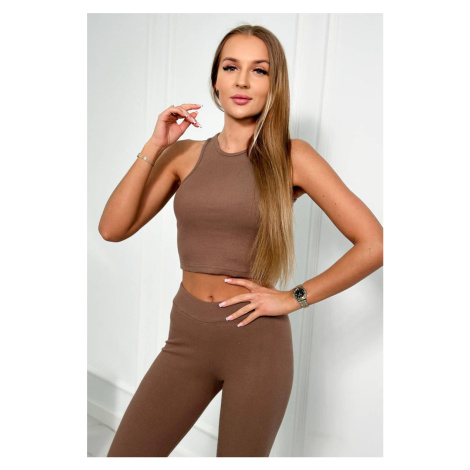 Set of sweatshirt, top and leggings 3in1 mocha