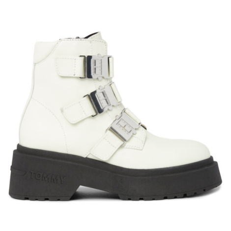 Tommy Jeans Členková obuv Tjw Chunky Boot Hardware EN0EN02443 Écru Tommy Hilfiger