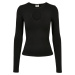 Women's Organic Long Sleeve Keyhole Black