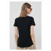 Bavlnené tričko Lauren Ralph Lauren čierna farba