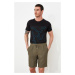 Trendyol Khaki Men's Loose Cut Linen Shorts & amp; Bermuda