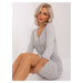 Light grey bodycon basic dress with zipper