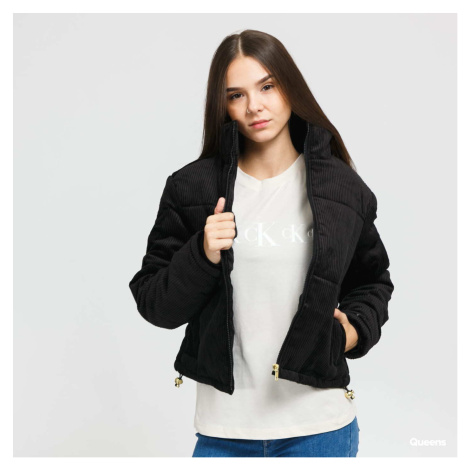 Bunda Urban Classics Ladies Corduroy Puffer Jacket Black