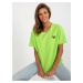 Lime oversized blouse with round neckline