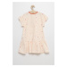 Dievčenské bavlnené šaty Femi Stories béžová farba, mini, rovný strih