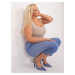 Blue trousers 3/4 plus size with pockets