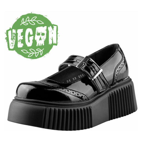 topánky s klinom ALTERCORE Anabelle Vegan Black Patent