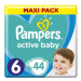 PAMPERS Active baby maxi pack 6 extra large 44 ks