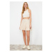 Trendyol Beige Flounce Modal Content Mini Woven Skirt