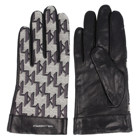 Karl Lagerfeld Prstové rukavice  sivá / čierna