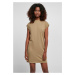 Women's tortoise dress with extended shoulder khaki