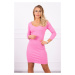 Dress with a neckline green light pink