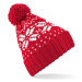 Beechfield Zimná čiapka s nórskym vzorom Fair Isle Snowstar - Červená / biela