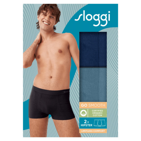 Pánske boxerky GO Smooth Hipster C2P - neznáme - modré V003 - SLOGGI