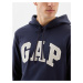 Mikina GAP French Terry Pullover Logo Hoodie Tapestry Navy