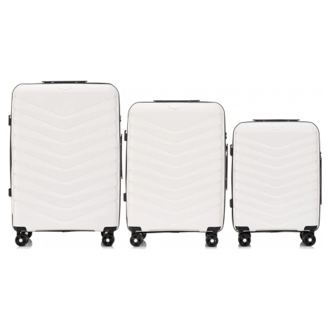 BIELA SÚPRAVA TROCH KUFROV PHINX PHX01-3, SET OF 3 WINGS POLIPROPYLEN SUITCASES L,M,S WHITE