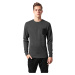 Contrasting Charcoal/Leather Crewneck Pocket