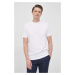 Bavlnené tričko BOSS pánsky,biela farba,jednofarebný,50468347