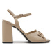 Calvin Klein Sandále Heel Sandal 85 Relock Lth HW0HW01937 Écru