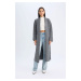 DEFACTO Relax Fit Shawl Collar Basic Plain Belted Long Knitwear Cardigan