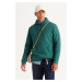 AC&Co / Altınyıldız Classics Men's Dark Green Standard Fit Regular Cut Inner Fleece 3 Thread Hoo