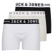 JACK & JONES Boxerky 'Sense'  sivá melírovaná / čierna / biela