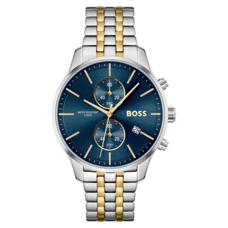 BOSS Analógové hodinky  námornícka modrá / zlatá / strieborná Hugo Boss